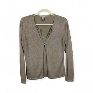 Uniform John Paul Richard Silver Silk Blend Long Sleeve Top